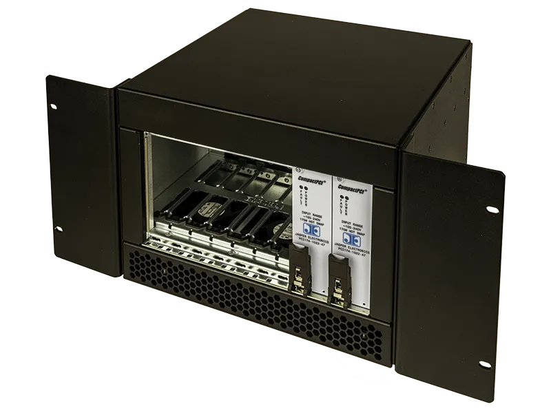 Custom 5U rack mount IEEE 1101.1 card cage that is more precise and lower production costs.