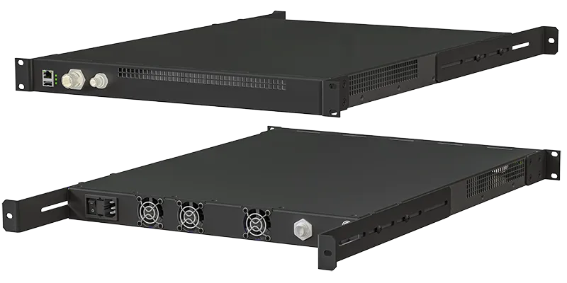 A simple derivative of the previous 1U rack mount reference design, adding power, fans, ventilation, and connectors